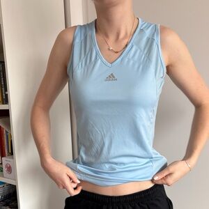 Adidas Blue Fitted Sleeveless Tank Top